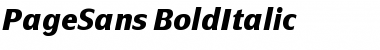 Download PageSans-BoldItalic Font
