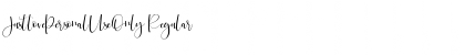 Download JustlovePersonalUseOnly Regular Font Title Preview