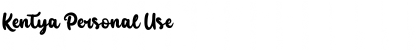 Download Kentya Personal Use Font Title Preview