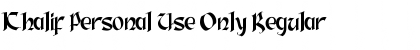 Download Khalif Personal Use Only Regular Font Title Preview