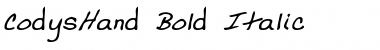 Download CodysHand Bold Italic Font Title Preview