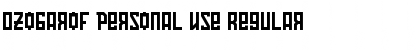 Download Ozobarof Personal Use Regular Font Title Preview