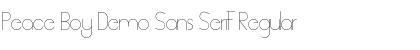 Download Peace Boy Demo Sans Serif Regular Font Title Preview
