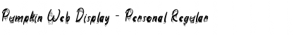 Download Pumpkin Web Display - Personal Regular Font Title Preview