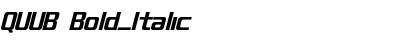Download QUUB Bold_Italic Font Title Preview