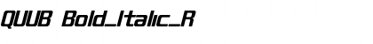 Download QUUB Bold_Italic_R Font Title Preview