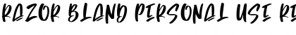Download Razor Bland Personal Use Regular Font Title Preview