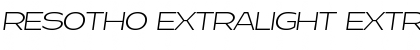 Download Resotho Extralight Extralight Italic Font