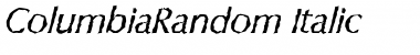 Download ColumbiaRandom Italic Font Title Preview