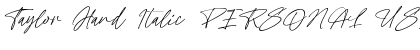 Download Taylor Hand Italic PERSONAL USE Regular Font Title Preview