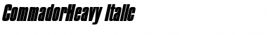 Download CommadorHeavy Italic Font Title Preview