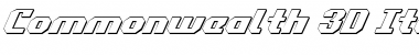 Download Commonwealth 3D Italic 3D Italic Font Title Preview