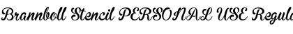 Download Brannboll Stencil PERSONAL USE Regular Font Title Preview