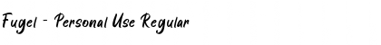 Download Fugel - Personal Use Regular Font Title Preview