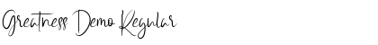 Download Greatness Demo Regular Font Title Preview