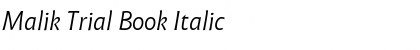 Download Malik Trial Book Italic Font Title Preview