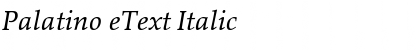 Download Palatino eText Italic Font Title Preview