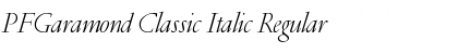 Download PFGaramond Classic Italic Regular Font Title Preview