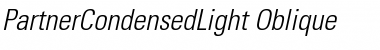 Download PartnerCondensedLight Oblique Font Title Preview
