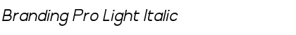 Download Branding Pro Light Italic Font Title Preview