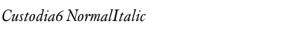 Download Custodia6 NormalItalic Font Title Preview