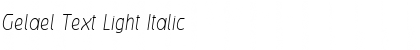 Download Gelael Text Light Italic Font Title Preview
