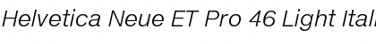 Download Helvetica Neue ET Pro 46 Light Italic Font