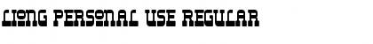 Download Liong Personal Use Regular Font Title Preview