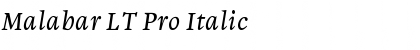 Download Malabar LT Pro Italic Font
