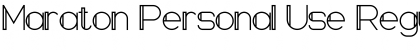 Download Maraton Personal Use Regular Font Title Preview