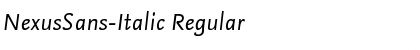 Download NexusSans-Italic Regular Font