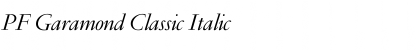 Download PF Garamond Classic Italic Font Title Preview