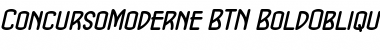 Download ConcursoModerne BTN BoldOblique Font Title Preview