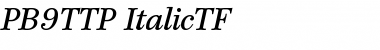Download PB9TTP-ItalicTF Regular Font Title Preview