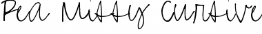 Download Pea Missy Cursive Regular Font Title Preview
