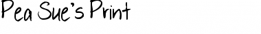 Download Pea Sue's Print Regular Font Title Preview