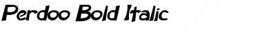 Download Perdoo Bold Italic Font Title Preview
