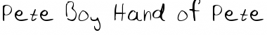 Download Pete-Boy <> Hand of Pete-Boy Regular Font Title Preview
