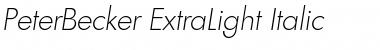 Download PeterBecker-ExtraLight Italic Font Title Preview