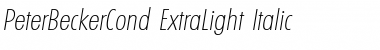 Download PeterBeckerCond-ExtraLight Italic Font Title Preview