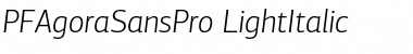 Download PF Agora Sans Pro Light Italic Font Title Preview