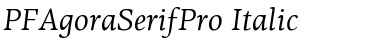 Download PF Agora Serif Pro Italic Font Title Preview