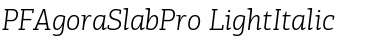 Download PF Agora Slab Pro Light Italic Font Title Preview