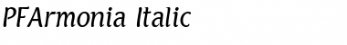 Download PF Armonia Italic Font Title Preview
