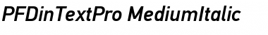 Download PF DinText Pro Medium Italic Font Title Preview