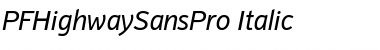 Download PF Highway Sans Pro Italic Font Title Preview