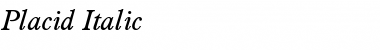Download Placid Italic Font Title Preview
