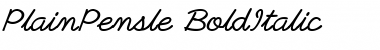 Download PlainPensle BoldItalic Font Title Preview