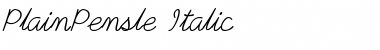 Download PlainPensle Italic Font Title Preview