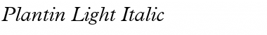 Download Plantin-Light LightItalic Font Title Preview